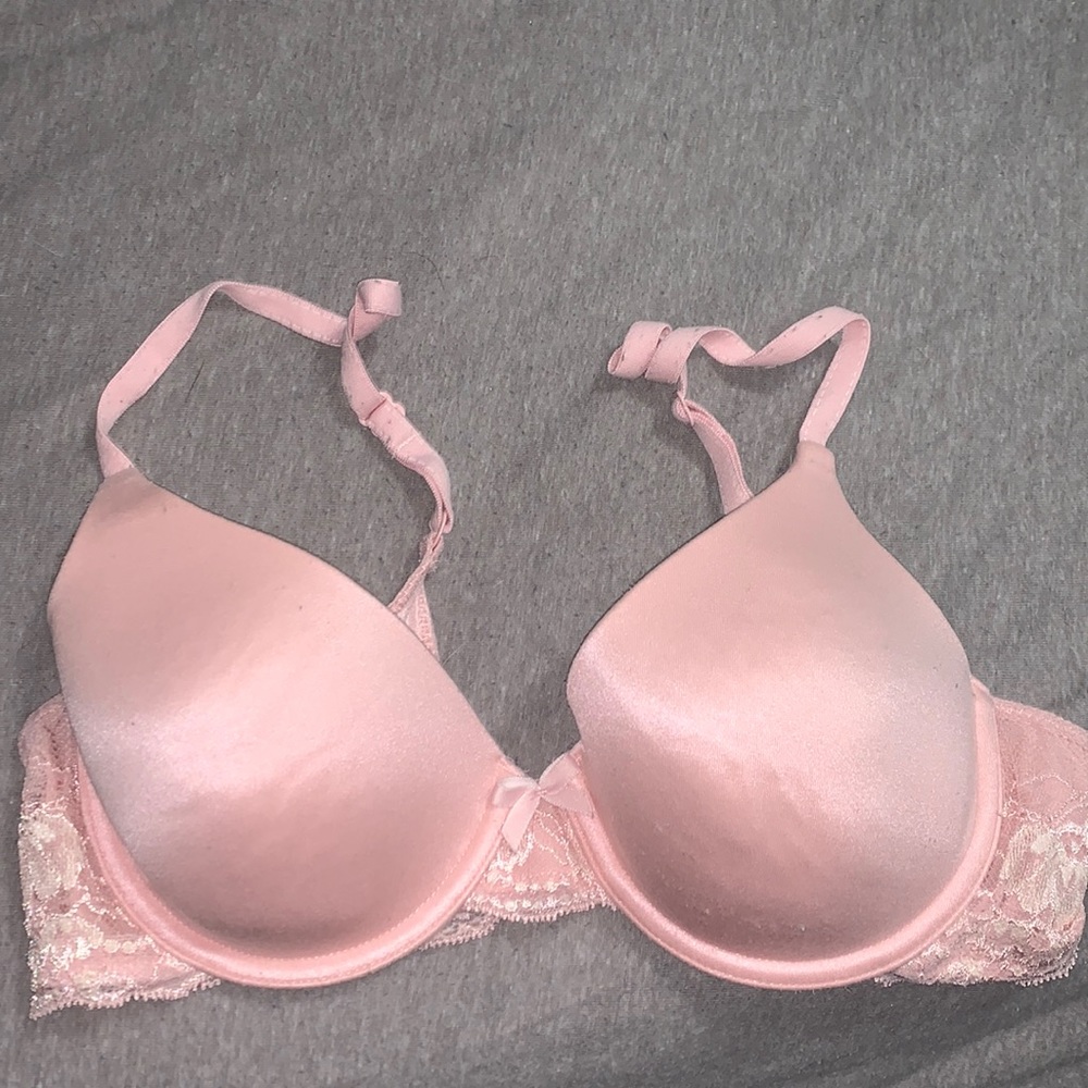 Pink bra with lace